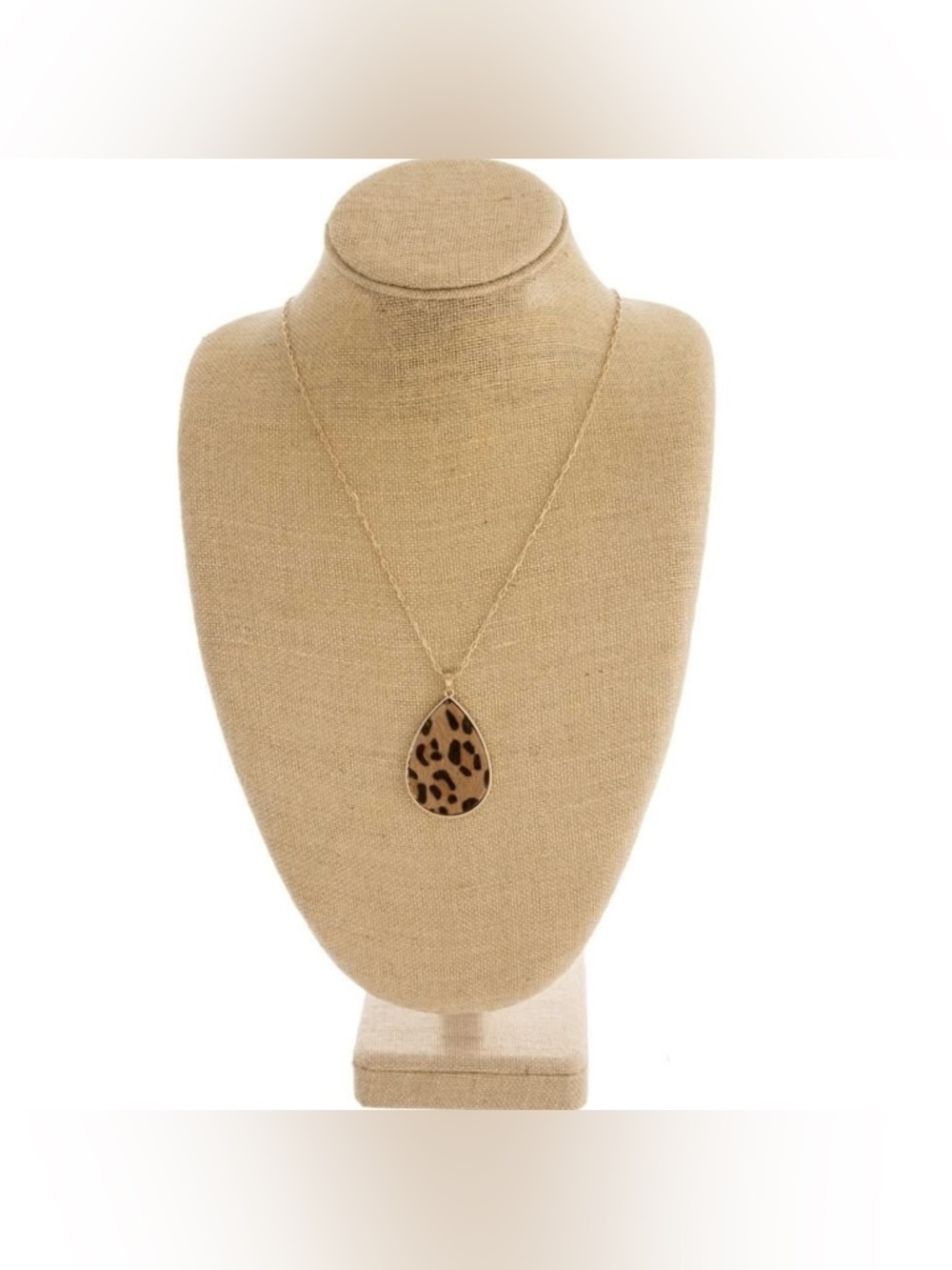 Gold Teardrop Leopard Pendant Necklace - Women Jewelry